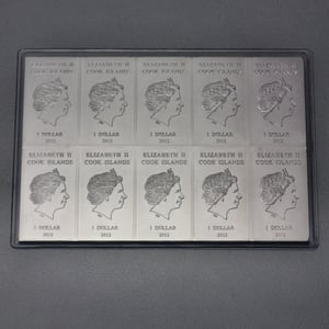 Münztafel 10 x 10g Ag "CombiCoin" 19% (Cook Islands) - Miniaturansicht 6
