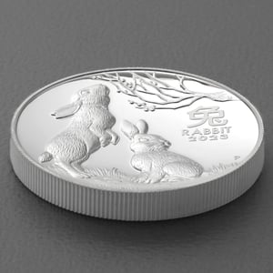 Silbermünze 1oz "Hase" 2023 (PP/HR) Lunar III – Year of the Rabbit (Australien) - Miniaturansicht 3