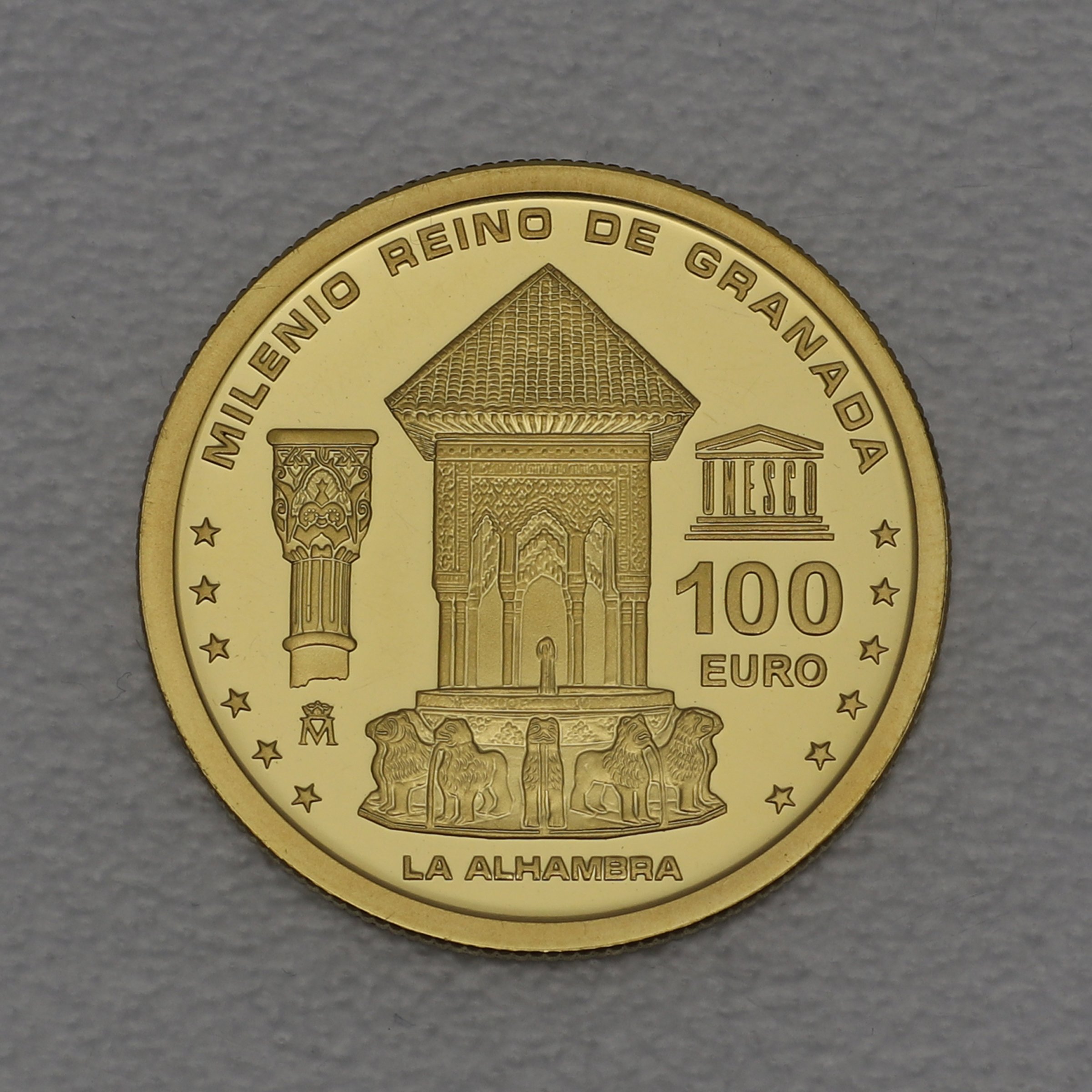 Goldmünze 100 Euro "Alhambra" 2013 Milenio Reino de Granada (Spanien) - Hauptansicht