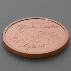 Kupfermedaille "Zur Geburt" Gravurmedaille - Miniaturansicht 3