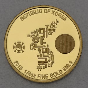 Goldmedaille 1/4oz "Koreanischer Tiger" 2016 (Südkorea) - Miniaturansicht 2