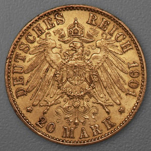 Goldmünze 20 Mark "Wilhelm II." 1901-A J.252 (Preußen) - Miniaturansicht 2