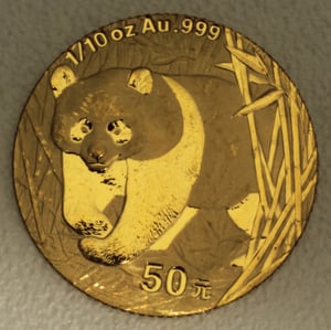 Goldmünze 1/10oz "Panda" 2002 (China) - Hauptansicht