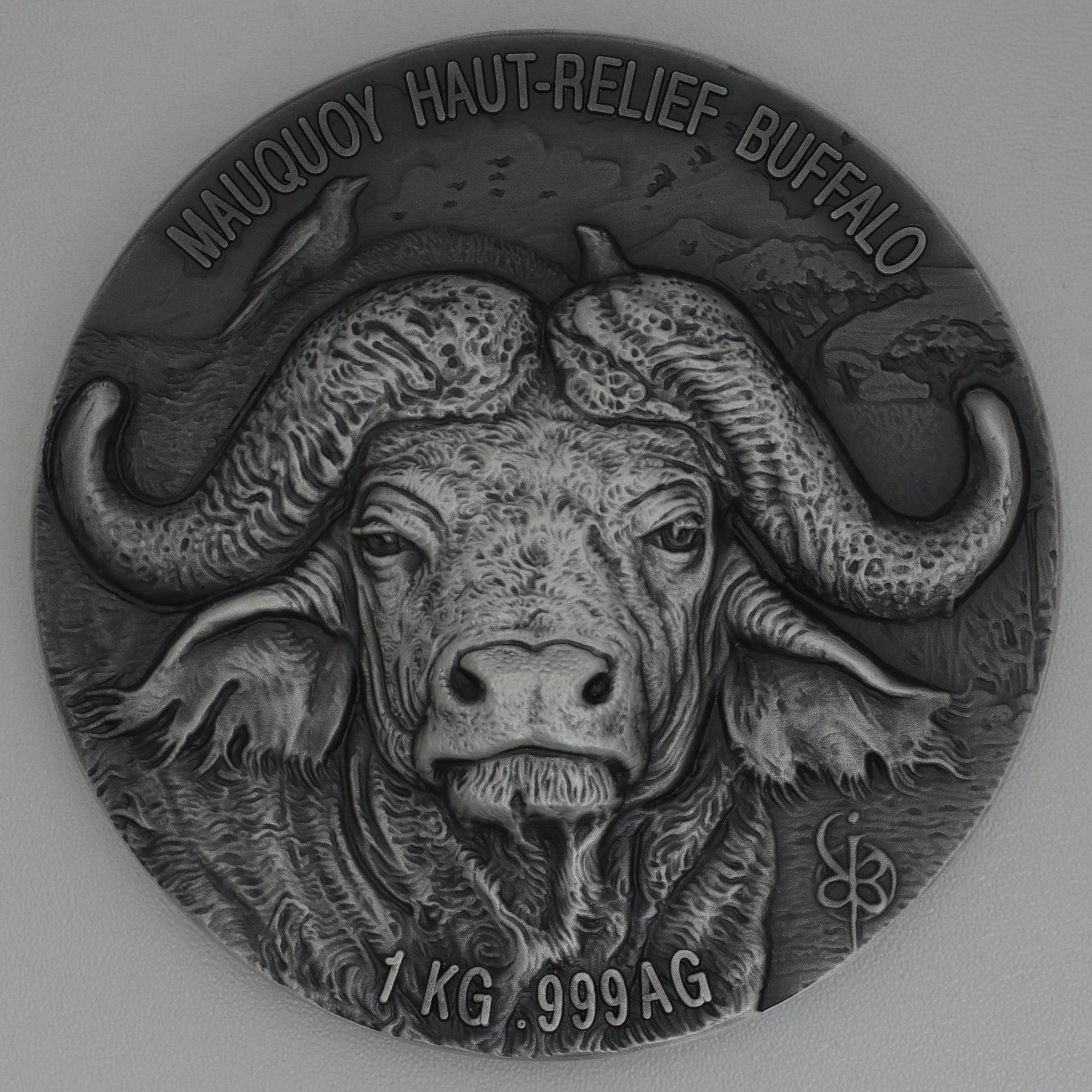 Silbermünze 1kg "Büffel" 2021 (AF/HR) Mauquoy Haut Relief (Elfenbeinküste) - Hauptansicht