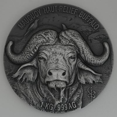 Silbermünze 1kg "Büffel" 2021 (AF/HR) Mauquoy Haut Relief (Elfenbeinküste) - Hauptansicht