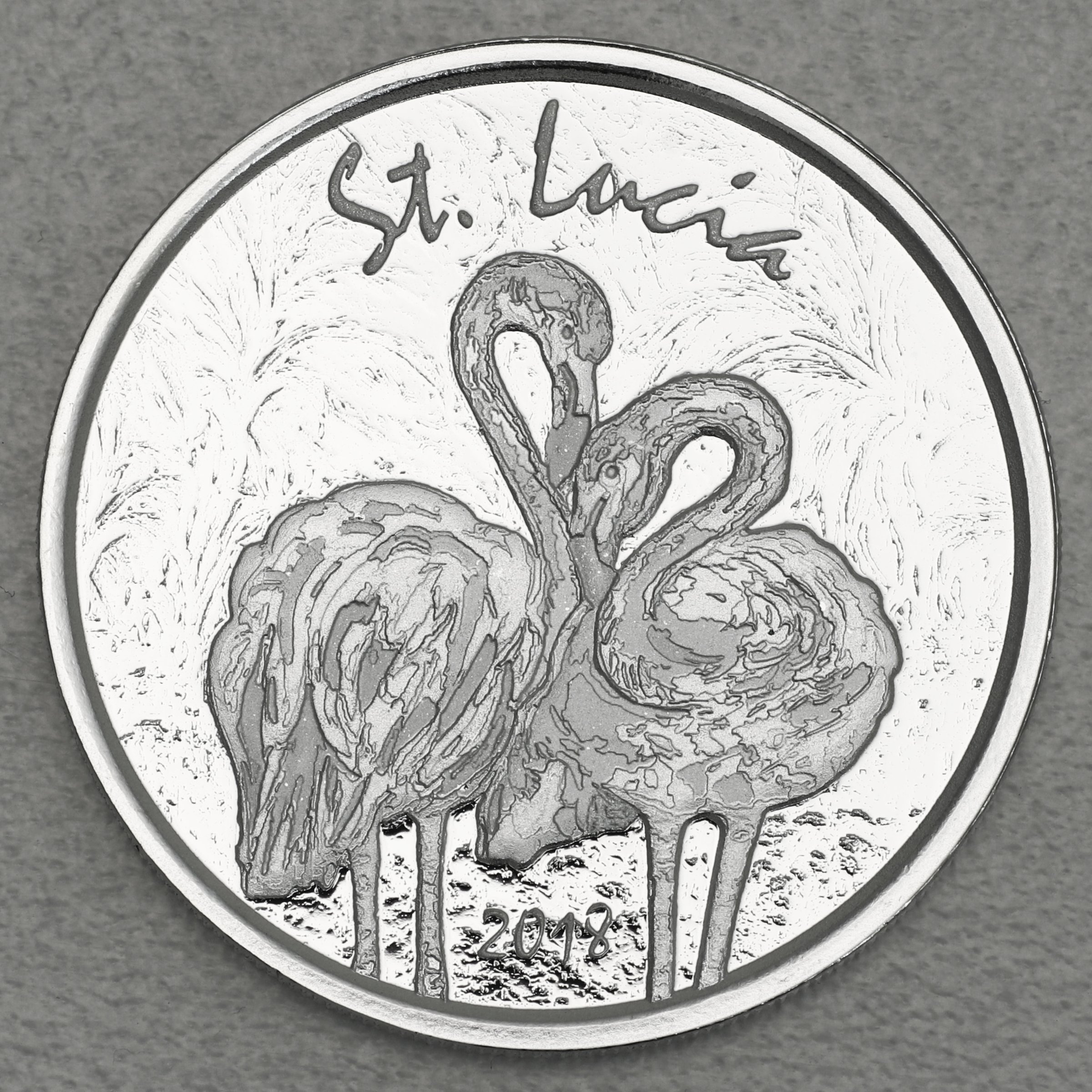 Silbermünze 1oz "Flamingos" 2018 Eastern Caribbean 8 (St. Lucia) - Hauptansicht