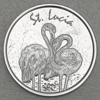 Silbermünze 1oz "Flamingos" 2018 Eastern Caribbean 8 (St. Lucia) - Miniaturansicht 1