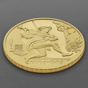 Goldmünze 100 Euro "Leben eines Taugenichts" 2025 Meisterwerke der deutschen Literatur (Deutschland) - Miniaturansicht 3