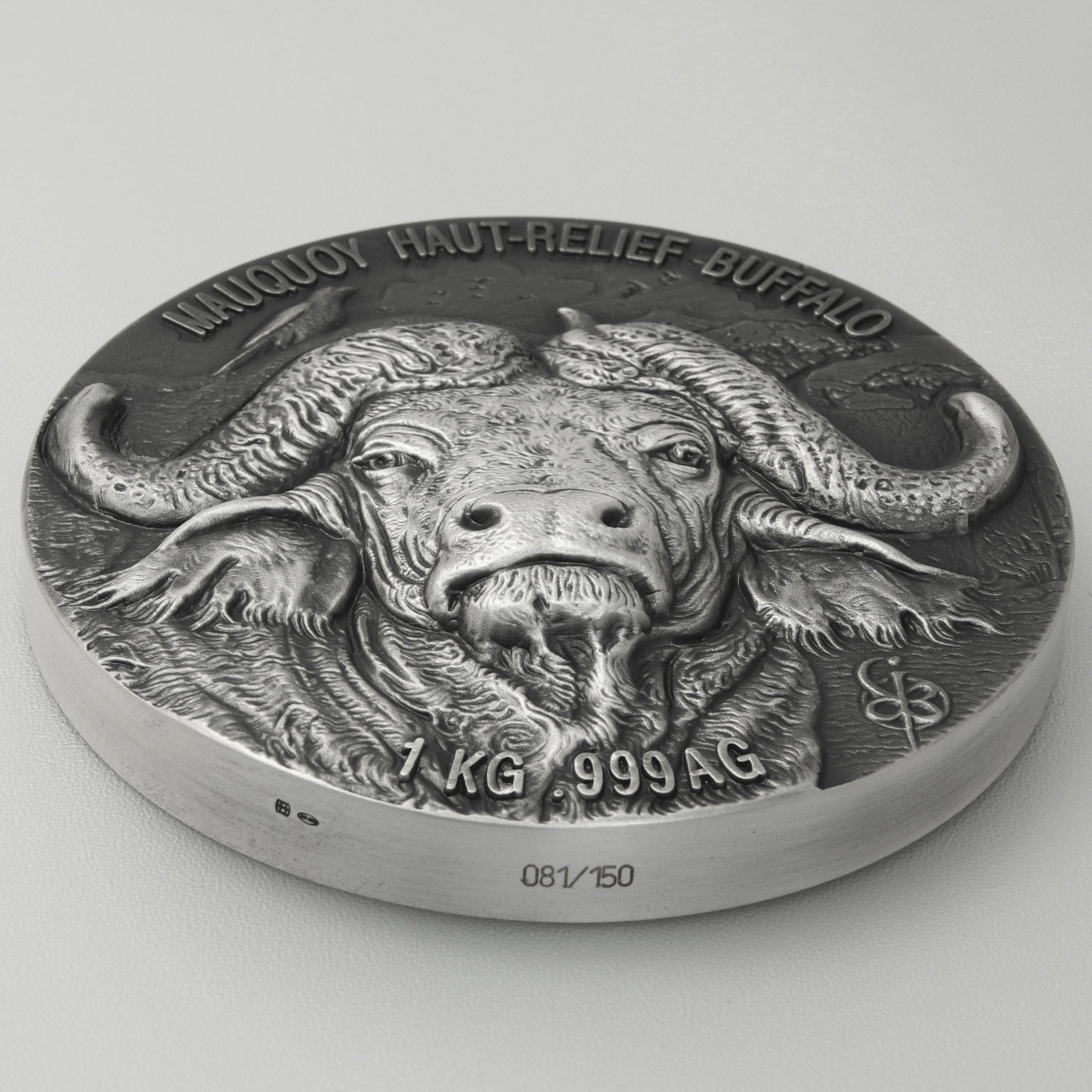 Silbermünze 1kg "Büffel" 2021 (AF/HR) Mauquoy Haut Relief (Elfenbeinküste) - Detailansicht 2