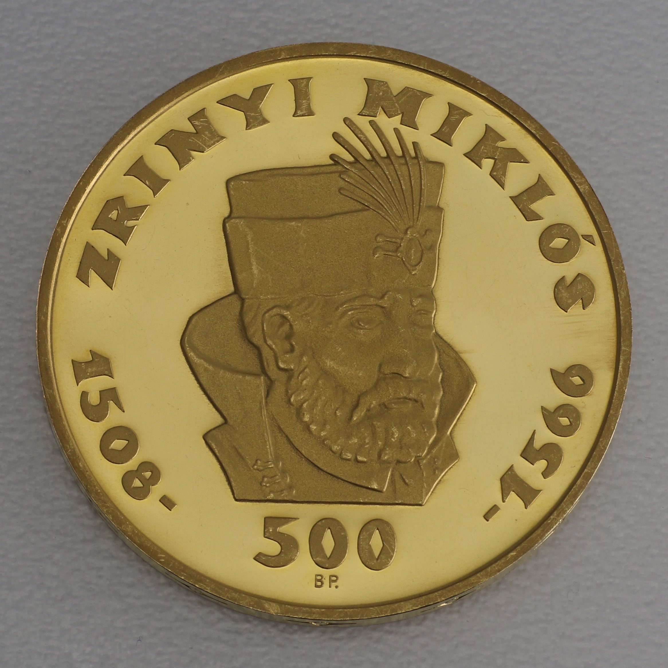 Goldmünze 500 Forint "Zrinyi Miklos" 1966 (Ungarn) - Detailansicht 1
