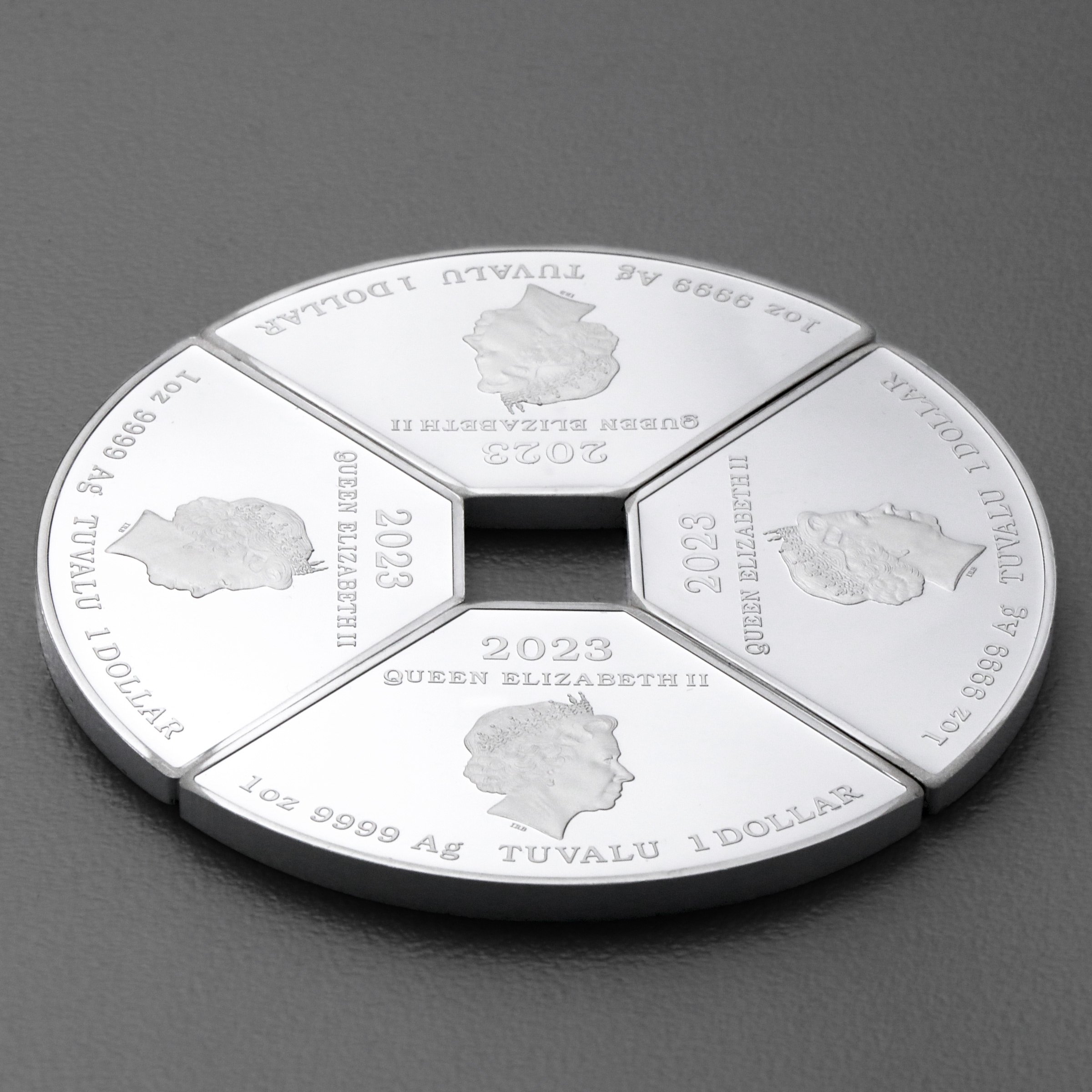 Silbermünzen 4x 1oz "Hase" 2023 (PP/koloriert) Set – 4-teilig Quadrant (Tuvalu) - Detailansicht 4