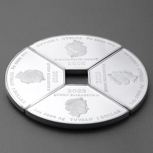 Silbermünzen 4x 1oz "Hase" 2023 (PP/koloriert) Set – 4-teilig Quadrant (Tuvalu) - Miniaturansicht 5