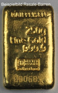 Goldbarren 250g "Resale" (div. Hersteller) - Miniaturansicht 3