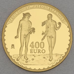 Goldmünze 400 Euro "Adam & Eva" 2013 (Spanien) - Miniaturansicht 1