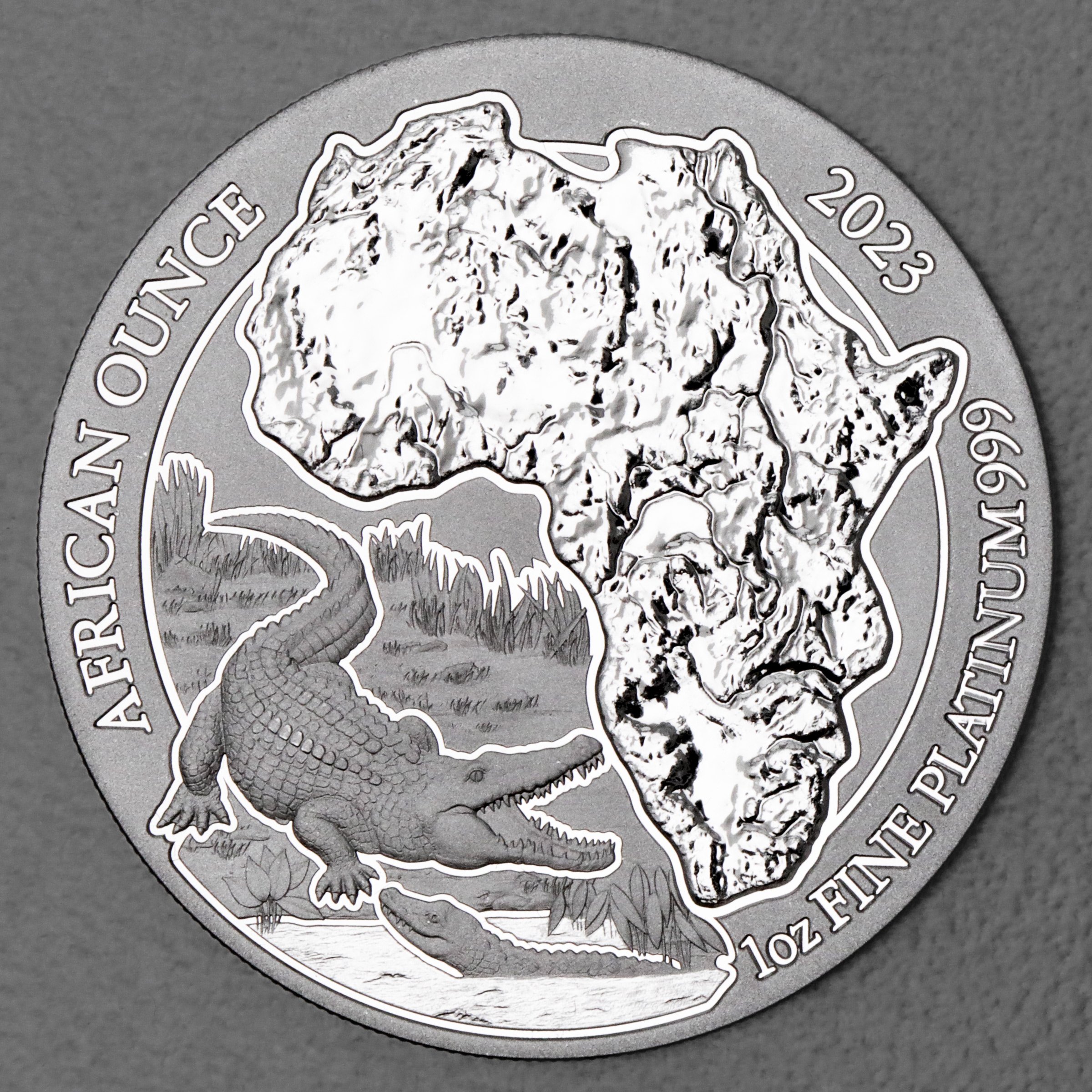 Platinmünze 1oz "Krokodil" 2023 African Ounce (Ruanda) - Hauptansicht