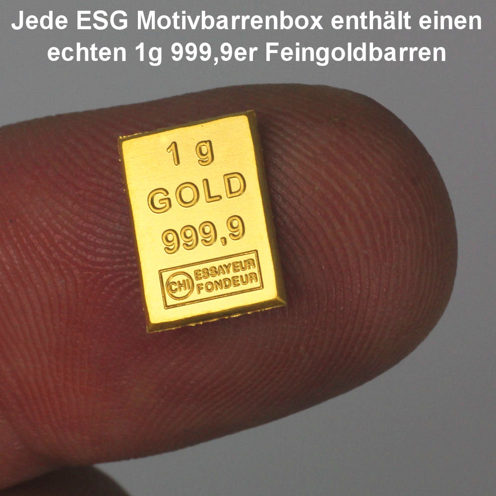 Goldbarren 1g "Goldene Glückwünsche/Taufe" (Motiv) - Detailansicht 2