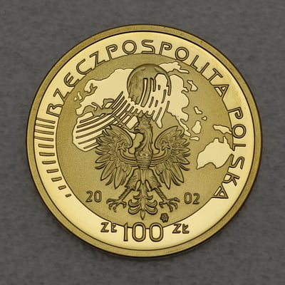 Goldmünze 100 Zloty "FIFA Fußball WM" 2002 Korea/Japan (Polen) - Miniaturansicht 2