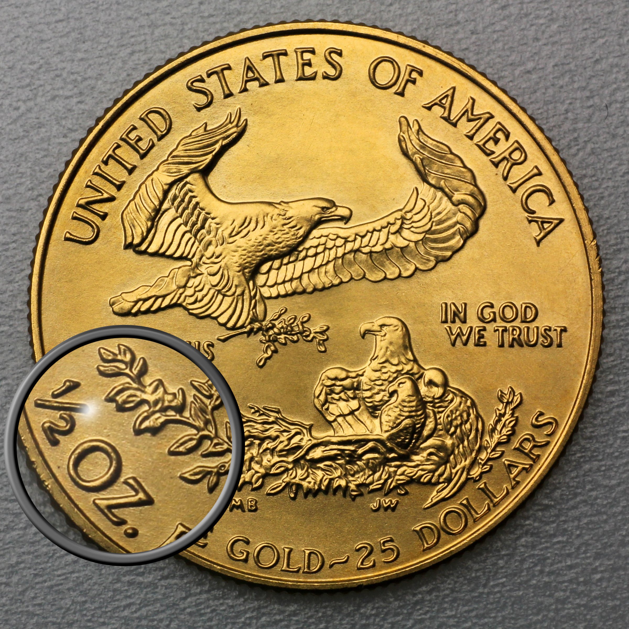 Goldmünze 1/2oz "American Eagle" verschiedene Jahrgänge (USA) - Detailansicht 2