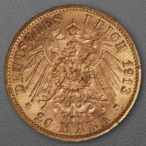Goldmünze 20 Mark "Wilhelm II. Uniform" 1913-A J.253 (Preußen) - Miniaturansicht 2