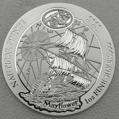 Silbermünze 1oz "Mayflower" 2020 Nautical Ounce diff. (Ruanda) - Miniaturansicht 1