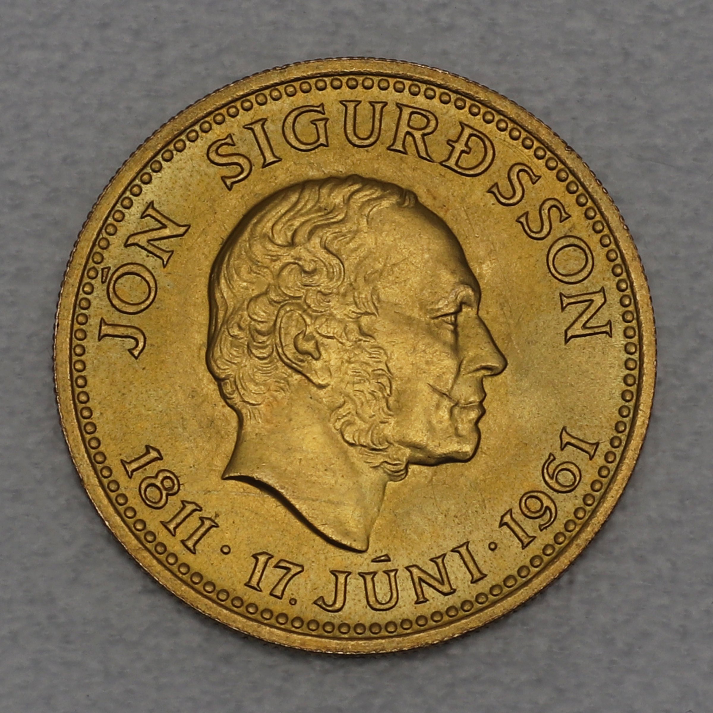 Goldmünze 500 Kronur 1961 (Island) - Hauptansicht