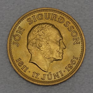 Goldmünze 500 Kronur 1961 (Island) - Hauptansicht