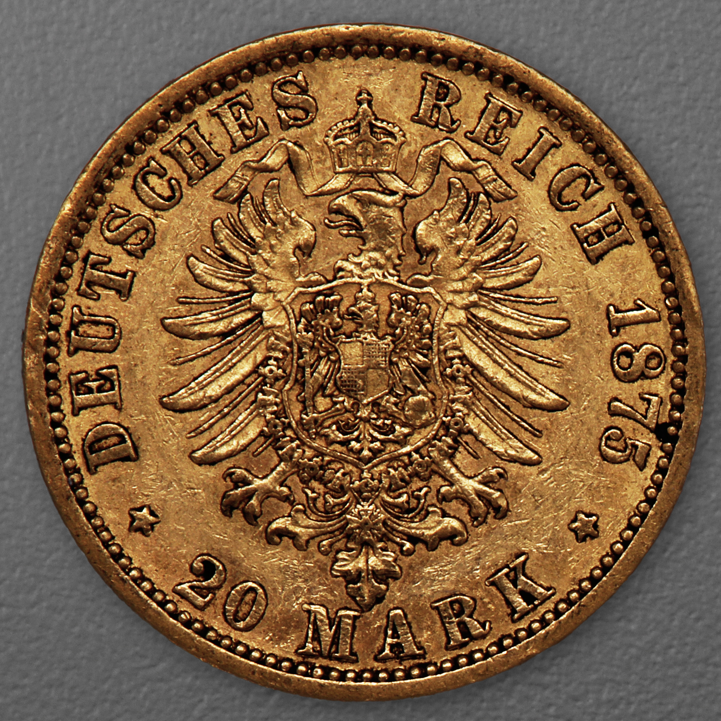 Goldmünze 20 Mark "Stadtwappen Hamburg" 1875-J J.210 (Hamburg) - Detailansicht 1
