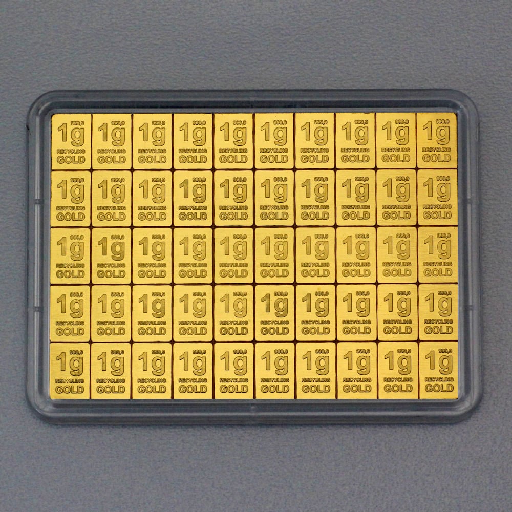 Recycling-Goldtafel ESG (50x1g Gold) "CombiBar" - Hauptansicht