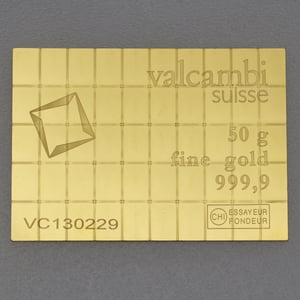 Goldtafel VALCAMBI (50x 1g Au CombiBar) - "Resale" - Miniaturansicht 2