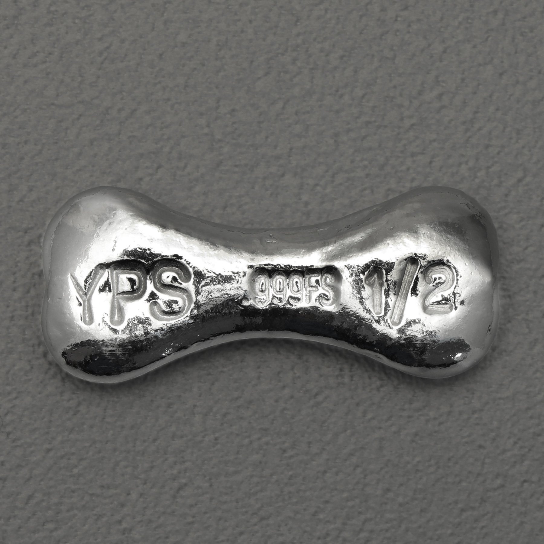 Silberbarren 1/2oz YPS "Knochen" 3D-Barren gegossen glänzend - Hauptansicht