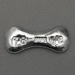 Silberbarren 1/2oz YPS "Knochen" 3D-Barren gegossen glänzend - Hauptansicht