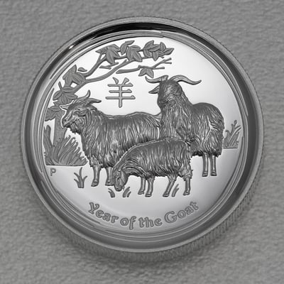 Silbermünze 1oz "Ziege" 2015 (PP/HR) Lunar II – Year of the Goat (Australien) - Miniaturansicht 1