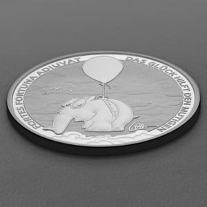 Silbermünze 1oz "Fortes Fortuna Adiuvat" 2026 Ottifanten – Ballonifant 19% (Tuvalu) - Miniaturansicht 3
