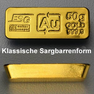 Goldbarren 50g Au ESG (klassischer Sargbarren) - Miniaturansicht 3