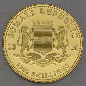 Goldmünze 1oz "Elefant" 2016 African Wildlife (Somalia) - Miniaturansicht 2