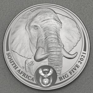 Silbermünze 1oz "Elefant" 2021 Big Five II (Südafrika) - Miniaturansicht 1