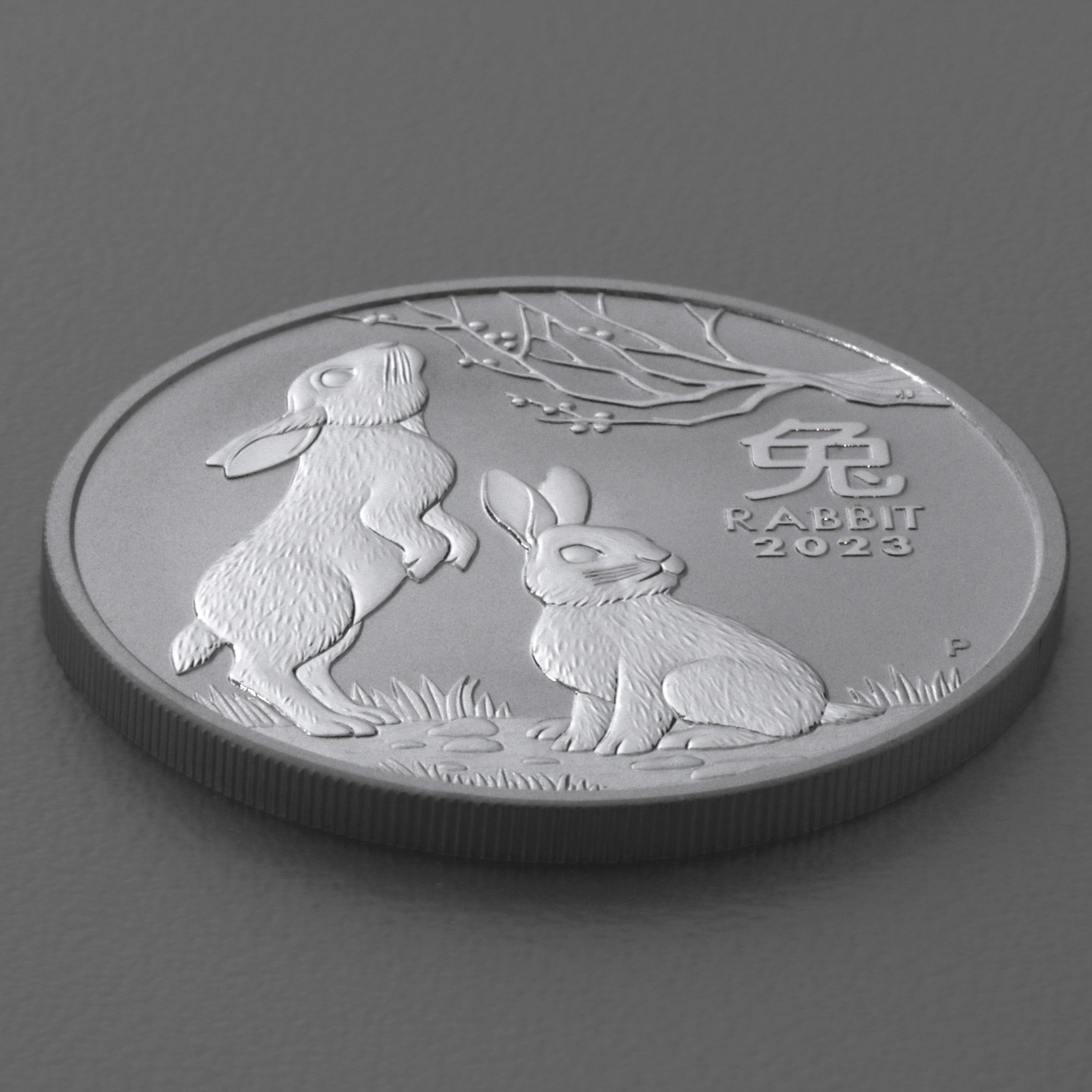 Silbermünze 1oz "Hase" 2023 Lunar III – Year of the Rabbit diff. (Australien) - Detailansicht 2