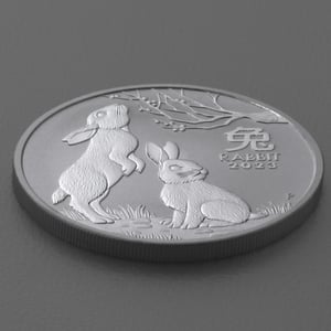 Silbermünze 1oz "Hase" 2023 Lunar III – Year of the Rabbit diff. (Australien) - Miniaturansicht 3