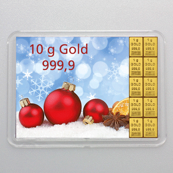 Goldbarren 10g "Frohes Fest" (Flip) - Hauptansicht