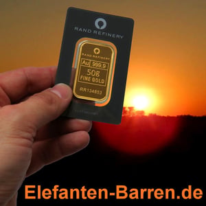 Goldbarren 50g Rand Refinery "Elefanten-Motiv" - Miniaturansicht 8