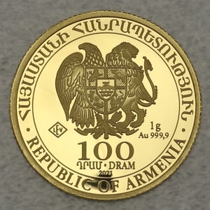 Goldmünze 1g "Arche Noah" 2021 (Armenien) - Miniaturansicht 2