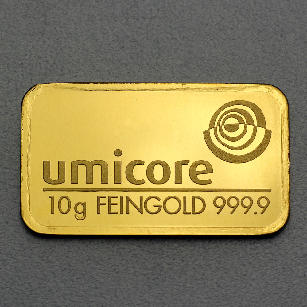 Goldbarren 10g UMICORE Resale - Hauptansicht