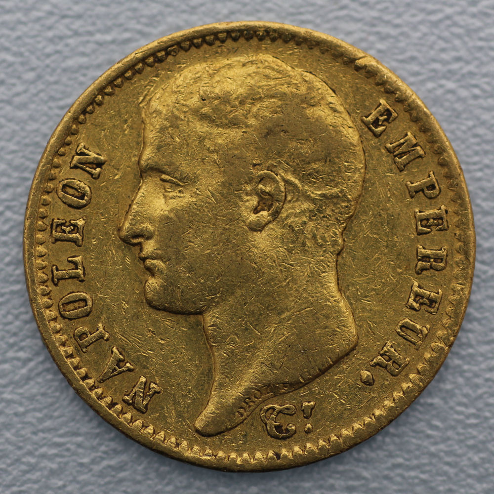 Goldmünze 20 Francs "Napoleon I." ohne Kranz (Frankreich) - Hauptansicht