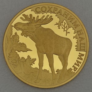 Goldmünze 100 Rubel "Elch" 2015 Protect our World (Russland) - Hauptansicht