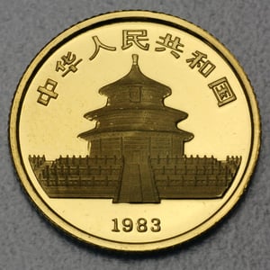 Goldmünze 1/10oz "Panda" 1983 (China) - Miniaturansicht 2