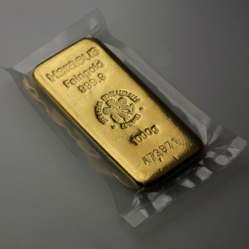 Goldbarren 1000g HERAEUS gegossen - Detailansicht 3
