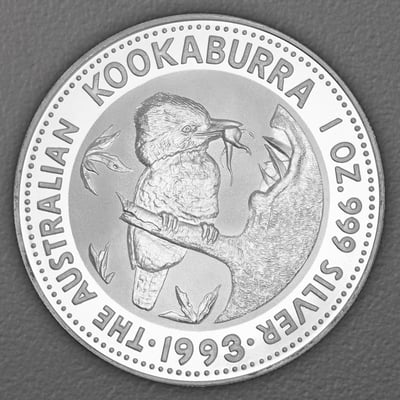 Silbermünze 1oz "Kookaburra" 1993 (Australien) - Miniaturansicht 1