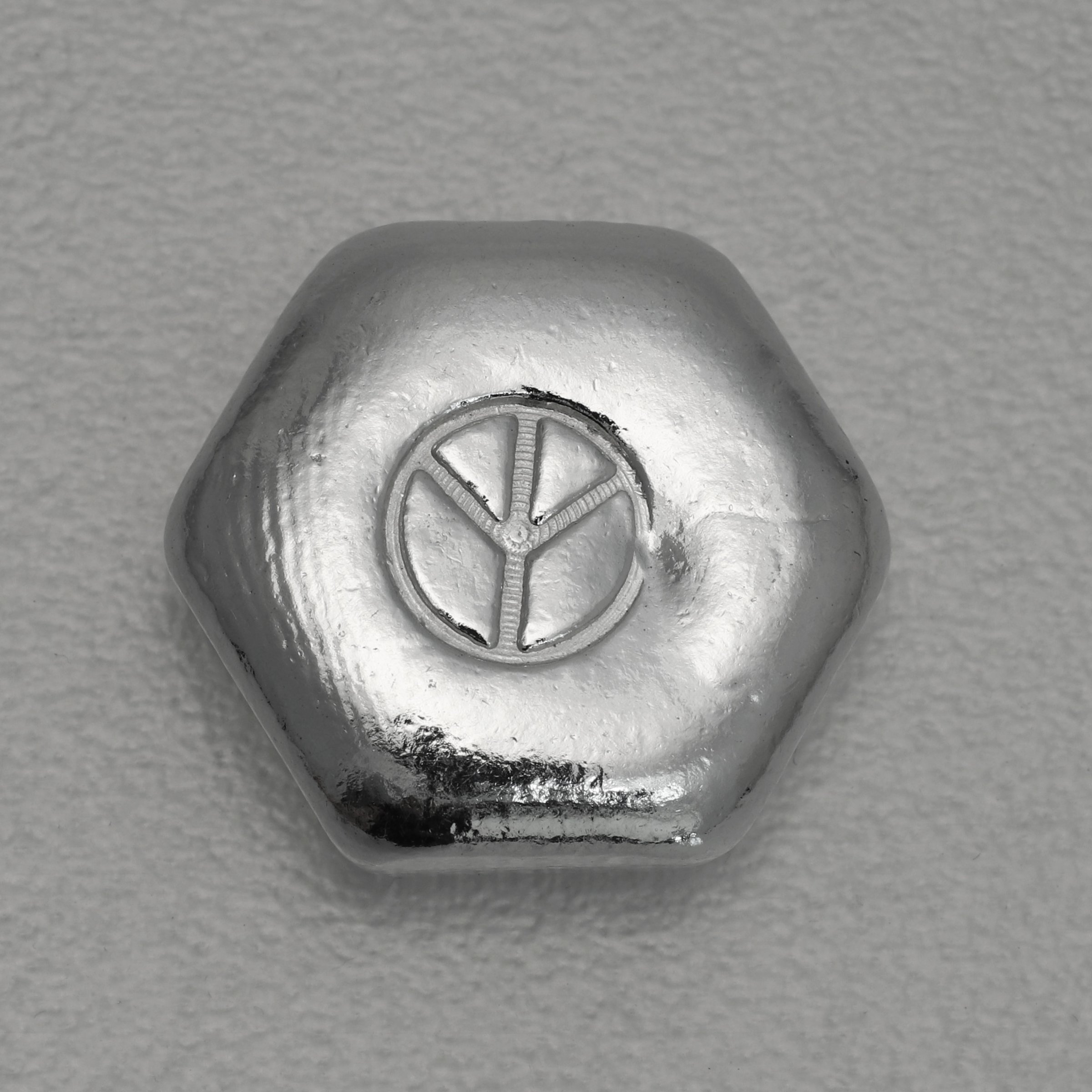 Silber 3-D Barren "Peace Emblem" 1oz, gegossen - Hauptansicht