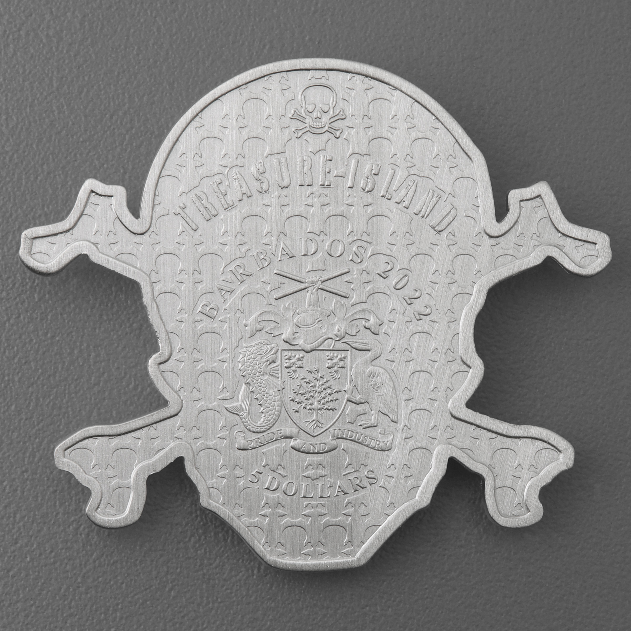 Silbermünze 5oz "Treasure Island Skull" 2022 (Barbados) - Detailansicht 1
