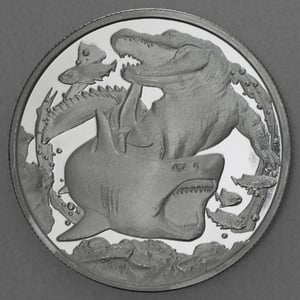 Silbermünze 1oz "Shark vs. Crocodile 2022" Apex Predators 19% (Niue) - Hauptansicht